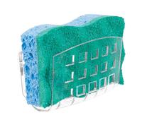 iDesign BPA-Free Plastic Kitchen Sink Suction Sponge Holder - 2.3" x 5.2" x 3.7", Clear