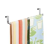 iDesign Brushed Stainless Steel Axis Over Cabinet Expandable Towel Bar, Grey