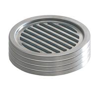iDesign Brushed Stainless Steel Linea Coasters, Set of 4, Grey