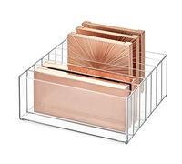 iDesign Clarity BPA-Free Plastic Divided Wide Makeup Palette Organizer, 8.1" x 8.1" x 3.7"