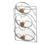 iDesign Classico Kitchen Cabinet Storage Rack For Pot, Pan Lids, Chrome, 27.4 x 9.7 x 42.5 cm
