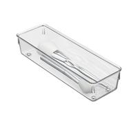 iDesign Clear Plastic Kitchen Drawer Organizer, Small Storage Bin for Makeup, Office Supplies, & Home Storage