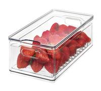 iDesign Clear Recycled Plastic Large Berry Bin with Removable Colander