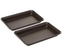 iDesign Decorative Countertop Vanity Tray Organizer for Bathroom, Bedroom, Closet, Entryway, Set of 2, 9.7" x 6.3" x 1", Bronze