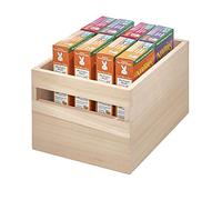 iDesign EcoWood Kitchen Storage Box, Made from Eco-Friendly Paulownia Wood, for Kitchens, Bathrooms and More, Beige, 25.4x19.1x15.7cm