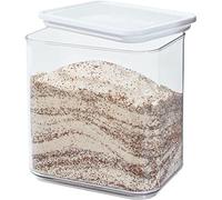 iDesign Ecozen Pantry Kitchen Organiser, Airtight Food Storage Container For Baking Ingrediants and Other Dry Foodstuffs, Made from recyclable plastic, Clear/White, RPET, 16.51/12.45/15.24 cm