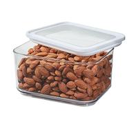 iDesign Ecozen Pantry Storage Container and Kitchen Organiser, Airtight Food Storage Container For Baking Ingrediants and Other Dry Foodstuffs, Made from recyclable plastic, Clear/White