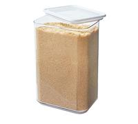 iDesign Ecozen Pantry Storage Container and Kitchen Organiser, Airtight Food Storage Container for Baking Ingrediants and Other Dry Foodstuffs, Made from Bioplastic, Clear/White 22.86/15.88/12.70 cm