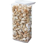 iDesign Ecozen Pantry Storage Container and Kitchen Organiser, Airtight Food Storage Container for Baking Ingrediants and Other Dry Foodstuffs, Made from Bioplastic, Clear/White 15.88/12.07/30.48 cm