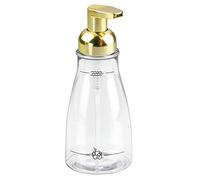 iDesign Foaming Soap Dispenser Pump for Kitchen, Bathroom Vanities - Clear/Brass