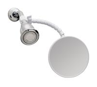 iDesign Fog Resistant Flex Shower Mirror, White