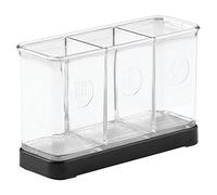 iDesign Forma Kitchen Countertop Flatware and Cultery Organizer Server, Black/Clear