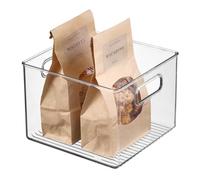 iDesign Fridge Organiser, Stackable Storage Container with Handles, Large & Deep BPA-free Clear Drawer Organizer for Kitchen, Fridge and Refrigerator, Practical Organization, 20.3x20.3x15.2cm