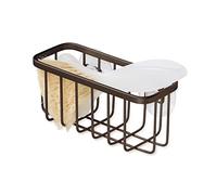 iDesign Gia Caddy, Dish Sponge Holder, Essential Kitchen Sink Organiser, Metal, Bronze