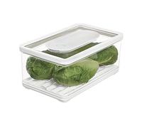 iDesign iD Fresh BPA-Free Recycled Plastic Produce Kitchen Bin, Fridge Organiser, Suitable for Fruit and Veg Storage, Large, Clear/White/Green, 31.75/19.05/14.22 cm