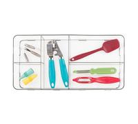 iDesign Interlocking 5-Section Drawer Organizer for Kitchen, Bathroom or Desk Drawers, Clear