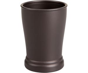iDesign Kent Bathroom Storage Cup, Elegant Plastic Tumbler for Use as a Toothbrush Holder and Accessory Organiser, Bronze