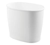 iDesign Kent Bathware Oval Rubbish Bin for Bathroom/Kitchen/Office, Plastic, White