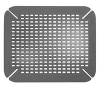 iDesign Kitchen Sink Mat, Large Sink Protector Mat Made out of Durable Plastic, Practical Drainer Mat for Kitchen Sink, Stainless Steel Plastic, Grey, Charcoal