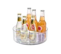 iDesign Lazy Susan, Rotatable Kitchen Organiser with Removable Divider, Storage Kitchen Accessories, Made of Recycled Plastic, Transparent and Purple