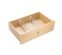 iDesign Linus Drawer Dividers, Plastic Drawer Separators in a Set of 2, Deep Drawer Organiser System, Clear