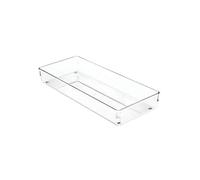 iDesign Linus Organiser Tray, Large Plastic Drawer Insert, Works Well as Accessories Organiser, Clear, M