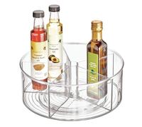 iDesign Linus Spice Carousel, Large Herb Rack for Storing Spice Jars, Made of Plastic, Clear, 29 cm - 5 Compartments