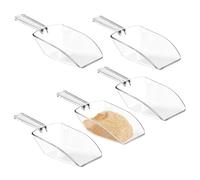 iDesign Measuring Scoop Set of 5, Medium Measuring Spoons Made of Durable Plastic, Scoops for Sweets, Kitchen, Pantry and Utility Room, Clear, 31241