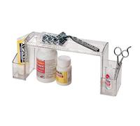 iDesign Med+ Bathroom Storage Unit, Free-Standing Plastic Shelf for Medicine, Supplements and Bathroom Accessories, Clear
