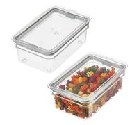 iDesign Medium Food Storage Bin with Airtight Lid for Kitchen or Pantry Storage - Set of 2 - Clear