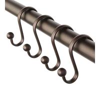 iDesign Metal Shower Curtain Hooks, The Axis Collection - Set of 12, Bronze