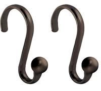 iDesign Metal Shower Curtain Hooks, The Axis Collection - Set of 12, Bronze (Pack of 2)