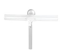 iDesign Metra Ultra Rustproof Aluminum Bathroom Shower Squeegee with Suction Hook - Silver/Clear