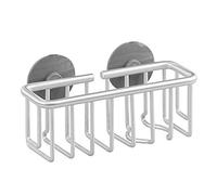 iDesign Metro Rustproof Gel Suction Sponge Organizer Caddy for Kitchen Sink, Aluminum, Brushed, 4-Piece