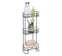 iDesign Neo Bathroom Standing Shelves, 3-Tier Metal Tower Shelves for Bathrooms, Bathroom Caddy for Storing Soaps, Sponges and More, Matte Black