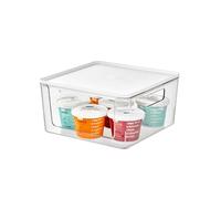iDesign Open Front Storage Box with Handles, Storage Box with Lid, Versatile as Kitchen Storage or Bathroom Organiser, Made of Recycled Plastic, White