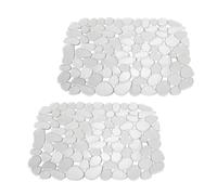 iDesign Pebblz Sink Protector - Kitchen Sink Mat for Bottom of Sink - Set of 2 - Clear