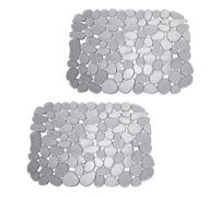 iDesign Pebblz Sink Protector - Kitchen Sink Mat for Bottom of Sink - Set of 2 - Graphite Gray
