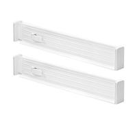 iDesign Plastic Drawer Dividers, Low Adjustable Drawer Organiser System Made of Durable Plastic, Set of 2 Drawer Inserts for Wardrobe, Clear, 62421