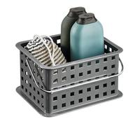 iDesign Plastic Handle-Portable Shower Caddy-Charcoal Basket