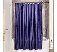 iDesign Poly Bath Curtains, Long Shower Curtain, Made of Polyester, Navy