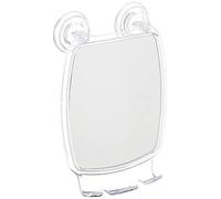 iDesign Power Lock Shaving Mirror, Rectangular Makeup Mirror with Suction Cups Made of Plastic, Clear