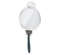 iDesign Power Lock Suction Mirror, Shatterproof Cosmetic Mirror, Made of Plastic, Clear