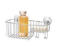iDesign Power Lock Suction Reo Bathroom Shower Caddy for Shampoo, Conditioner, Soap - Combo, Stainless Steel