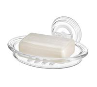 iDesign Power Lock Suctions Soap Dish Holder for Shower, Made of Durable Plastic with two Strong Suction Cups, Clear