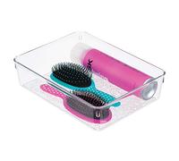 iDesign Rain Bathroom Storage Tray, Makeup Box, Made of Plastic, Clear, Long,22.9 x 30.5 x 7.6 cm