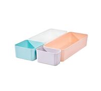 iDesign Recycled Drawer Organiser Set, Storage Tray Boxes, Kitchen or Bathroom Organiser Set of 4, Made of Recycled Plastic, Multicoloured