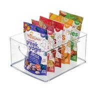 iDesign Recycled Plastic Cabinet and Pantry Storage Bin with Integrated Handles - 10” x 8” x 5”, Clear Bin