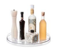 iDesign Rotatable Spice Rack, Extra Large Plastic Kitchen Cupboard Storage for Spices and Condiments, Rotating Spice Jars Holder for Kitchen and Pantry, Clear - 35.6 cm