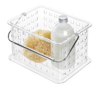 iDesign RPET Small Grid Tote w/Handle Clear Baskets